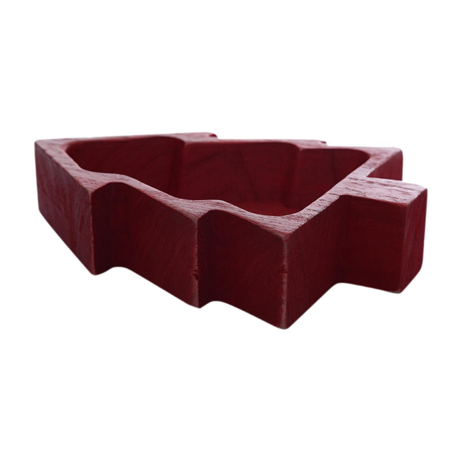 

Christmas Tree Serving Tray Wood Snack Plate Decorative Multipurpose Xmas Party Decoration for Fruits Appetizer Living Room красный