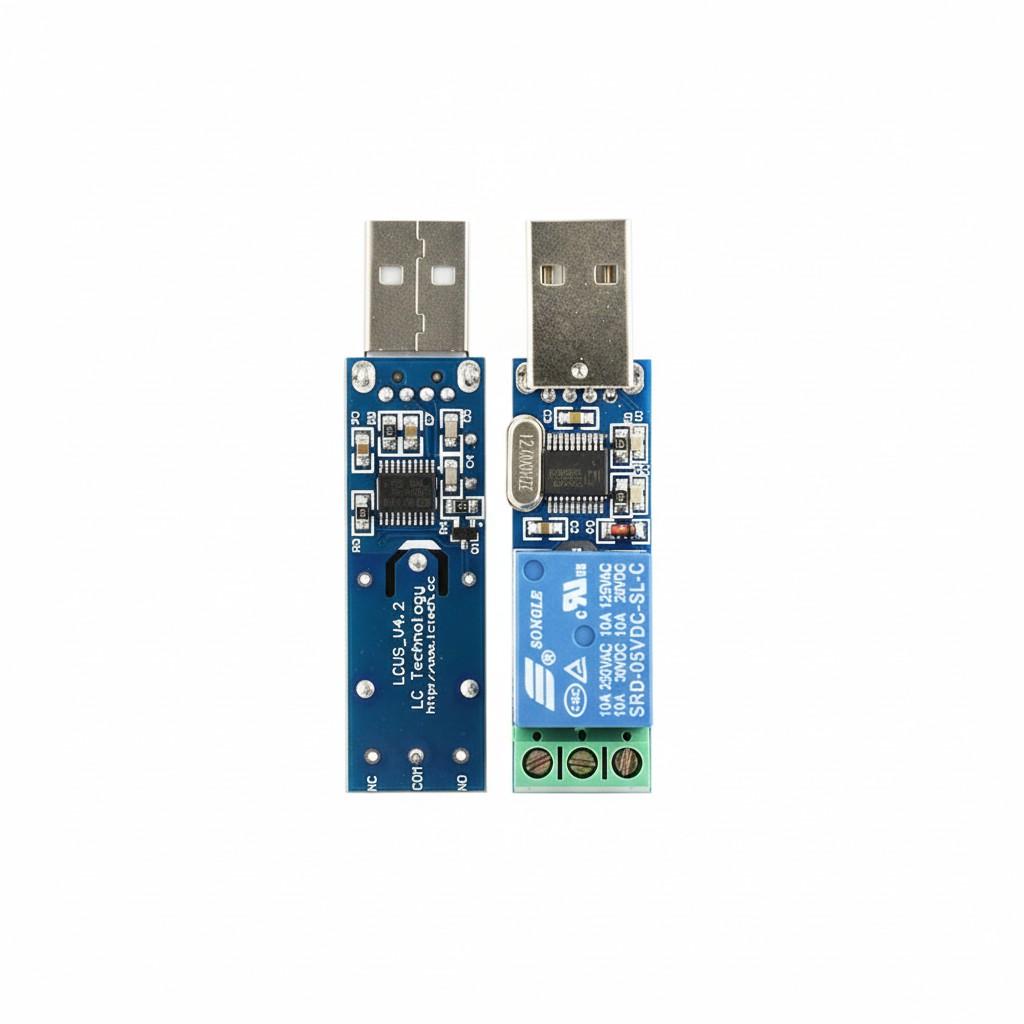 

New LCUS-1 USB Relay Module USB Smart Control Switch 10*10*2 білий