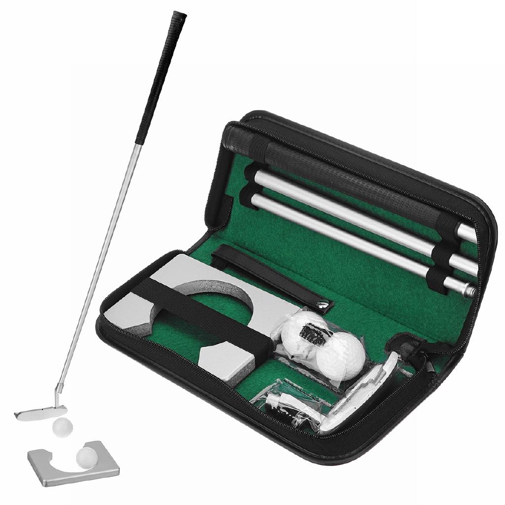 Outdoor Indoor Golf Putter Gift Set Putting Cup Hole with Detachable Putter Ball Office Home Travel Putting Practice Tool Kit
