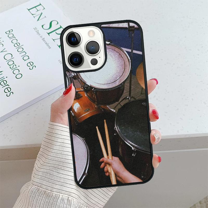 Drum Rock Drummer Musician Drumsticks Phone Case Cover For iPhone 17 Air 15 16 16e 14 13 12 11 Pro Max Coque For Apple PLUS