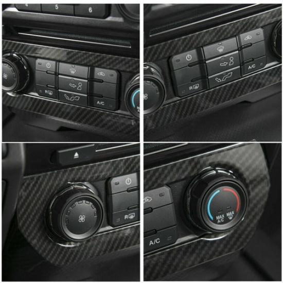 Carbon Fiber Console Air Conditioner Vent Outlet Cover Panel Trim for Ford F150