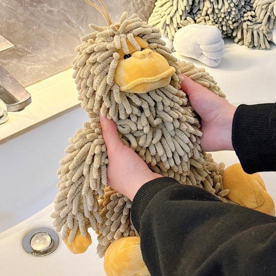 Gorilla Doll Hand Towel Chenille Fuzzy Animal Decorative Towel Absorbent Cute