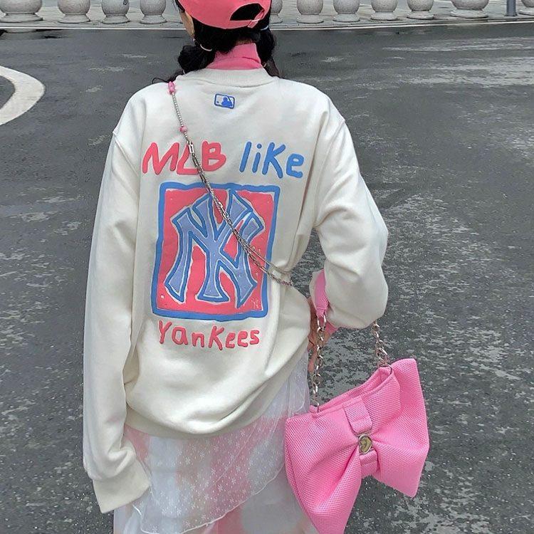 MLB Like Collection Sweatshirts Unisex White Crew Neck Moderate Regular 3AMTL0414-50CRS