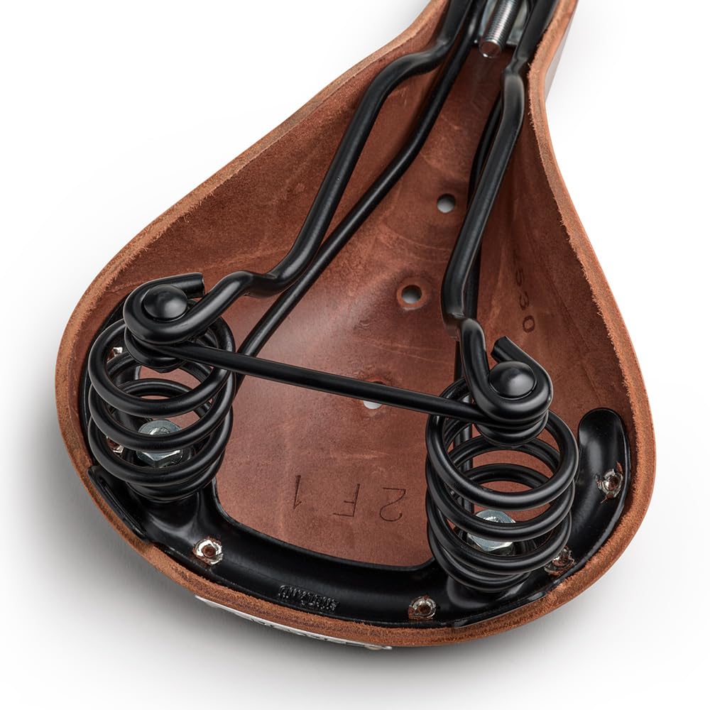 BROOKS Traditional leather saddle B17 with spring model FLYER BROWN