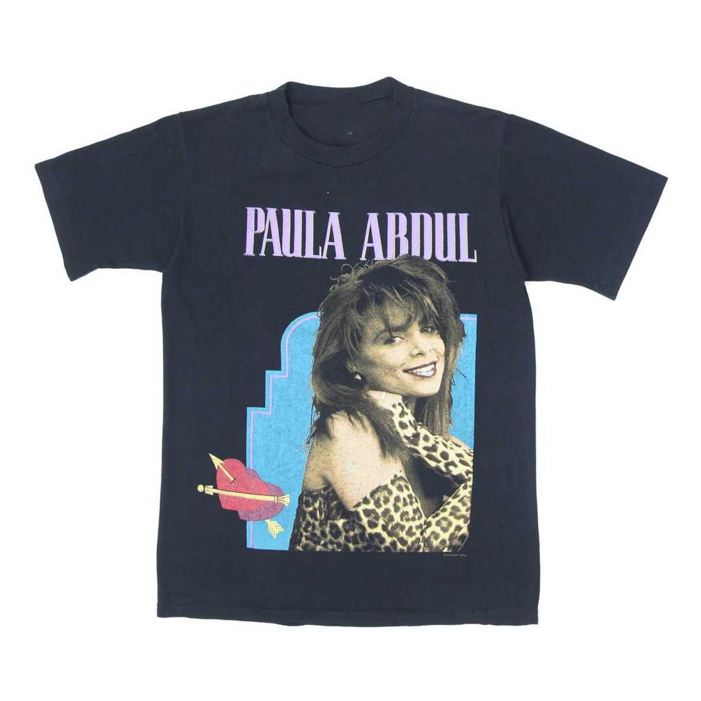 1990 Vintage Paula Abdul T-Shirt Short Sleeve Black S-5XL Gift Fan Shirt