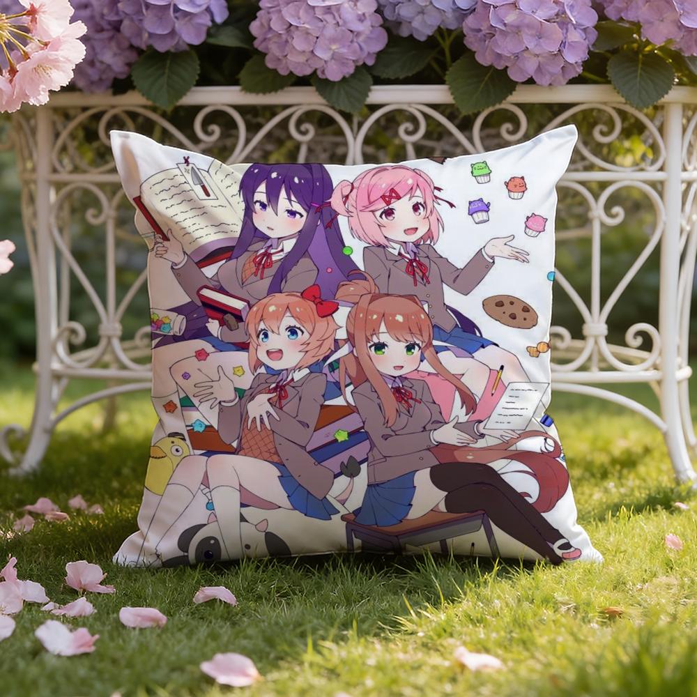 D-Doki L-Literature ClubS Federa per Cuscino Casa & Auto Copricuscino a Doppia Scena: Reversibile per un Comfort Premium