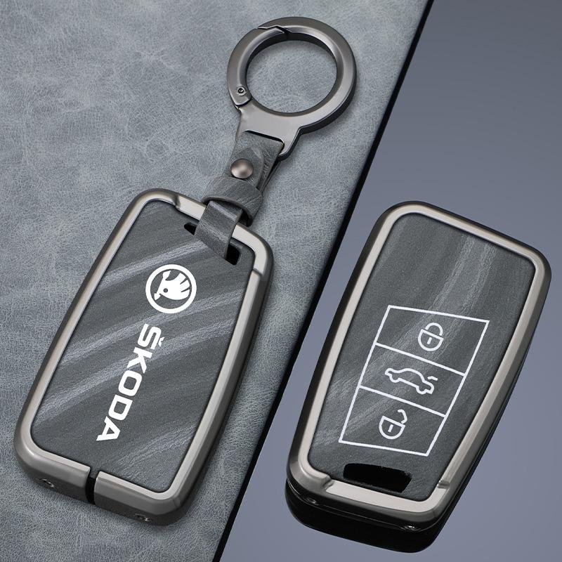 Car Smart Remote Key Fob Case Full Cover Bag for Skoda Superb A7 Kodiaq Protector Holder Shell Keyless Keychain Accessories HJ1