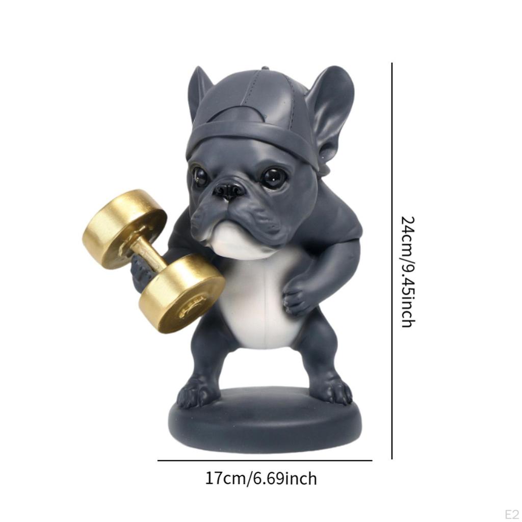 Fitness Dog Statue ,Animal Sculpture ,Creative, Collectible Crafts Resin Ornament Desktop Decoration