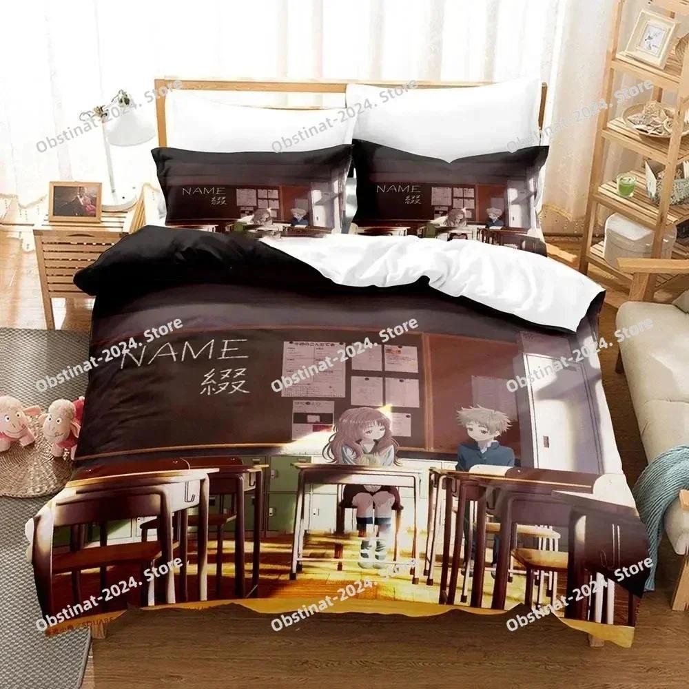 Anime Girl I Like Forgot Her Glasses Bedding Set Printed single Comforter Duvet Cover Pillow Case 3 Pieces Sets Kids Adult Size