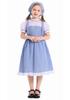 Blue Plaid Halloween Cosplay Costume for Kids with Headscarf & Skirt