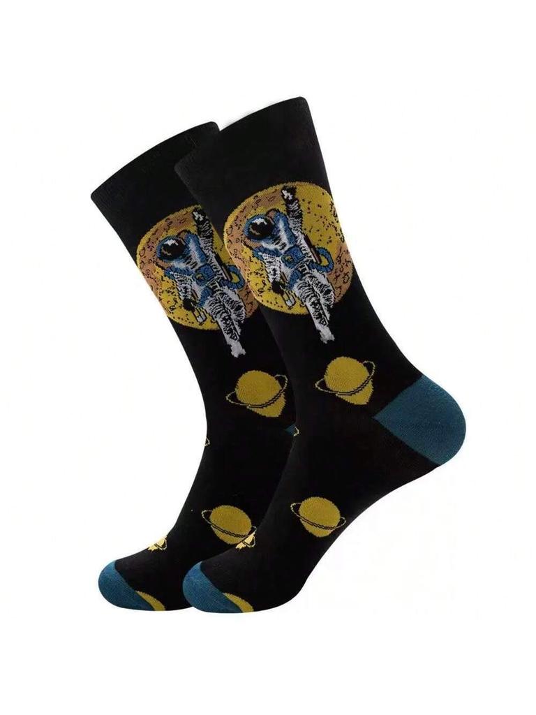 Colorful Men's Socks Harajuku Colorful Happy Funny Symbol International Chess Geometric Formula Sock Christmas Gift