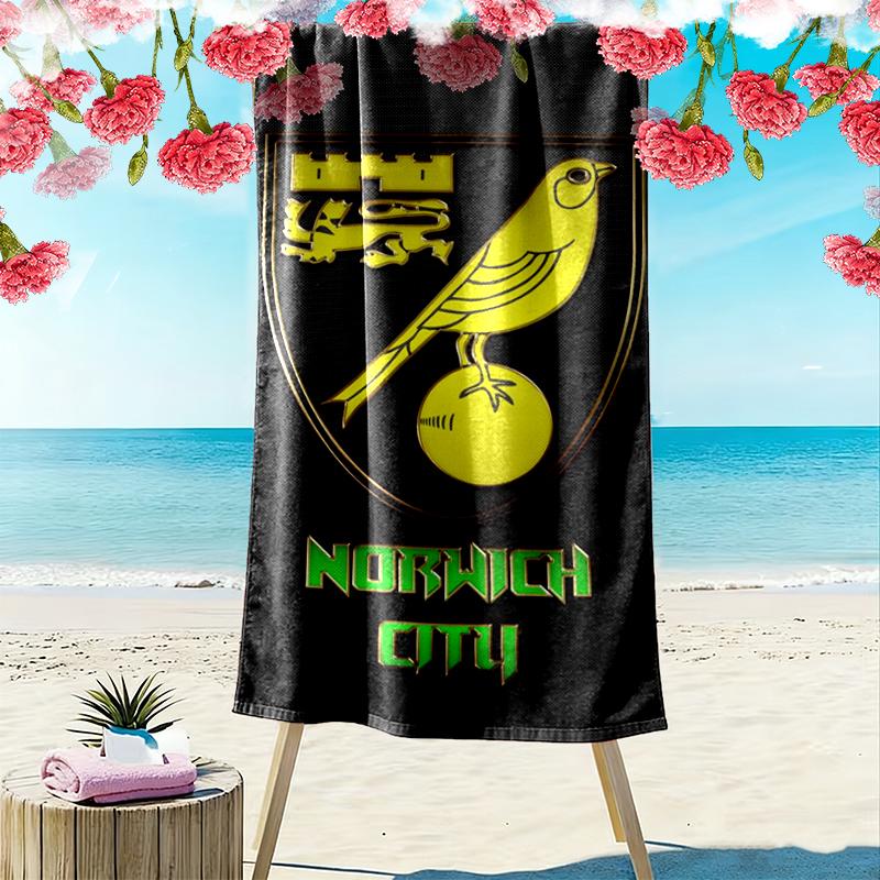 Norwich City Football Club Druck Strandtuch, Großes Weiches Schnelltrocknendes Handtuch für Strand Camping Schwimmen