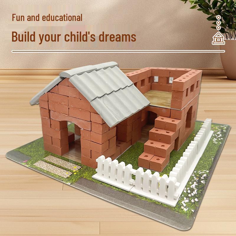 Little Architect Bricklayer Set: Handmade Bricks for Building House Models - Kids' Toy