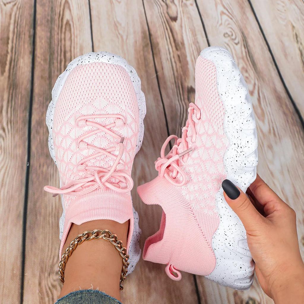 Lightweight Socks Shoes Women Men Breathable Knitted Casual Sneakers Slip-on Soft Sole Platform Footwear for Running Gym Fitness