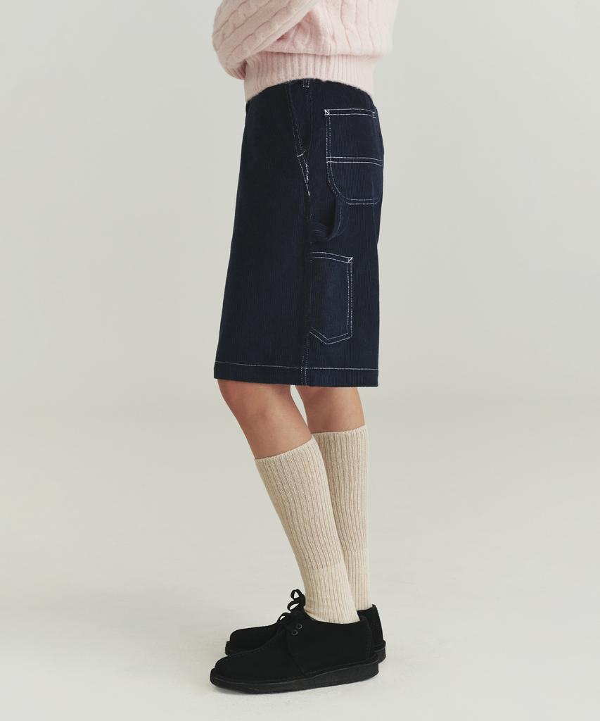 Leuba Corduroy Carpenter Half Pants - Navy