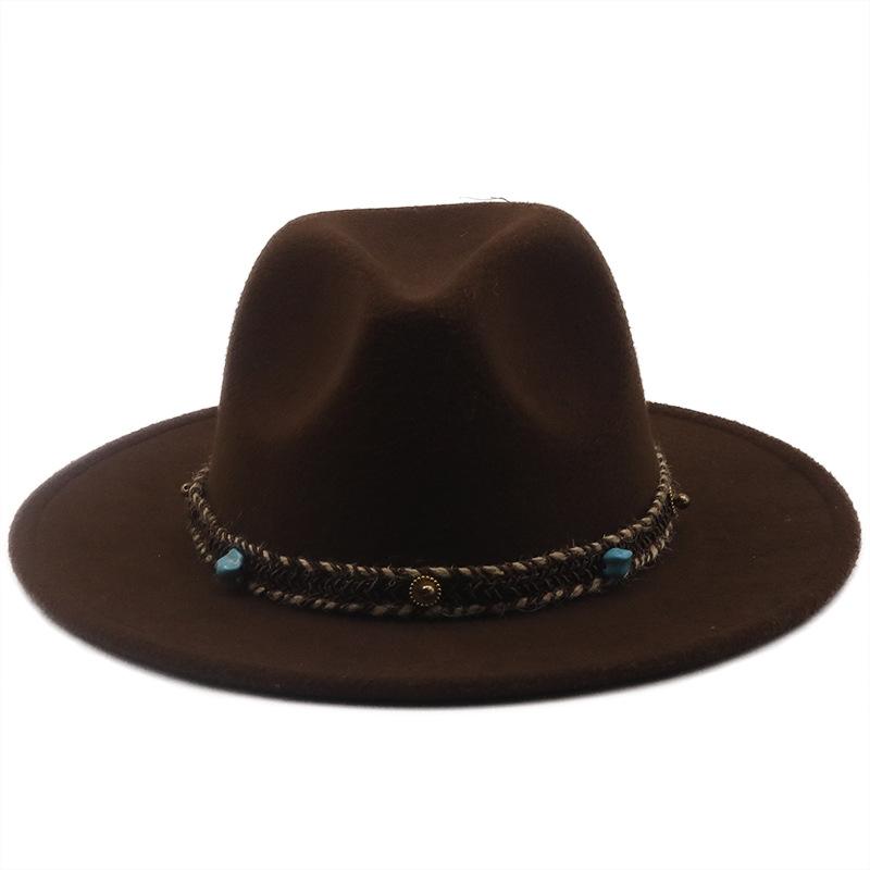 European and American High-quality Wide-brimmed Men's and Women's Fedoras, Fashionable Woolen Top Hats, and a Panama Jazz Felt Hat.