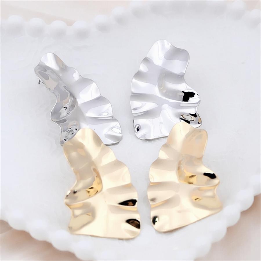 New Shiny Pendant Earrings Rose Gold Simple Rectangular Earrings Ladies Exquisite Earrings Stud Earrings