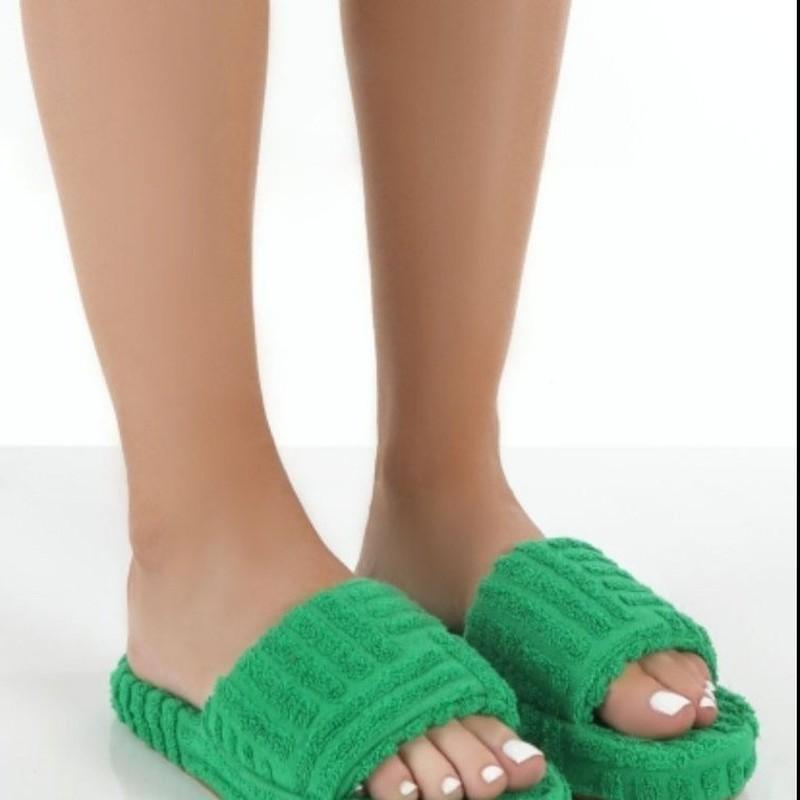 Faux Fur Home Slippers Fluffy Women'S Slippers Cozy Furry Flat Sandals Women'S Cute Slippers Shoes Women'S Indoor Flip-Flops
