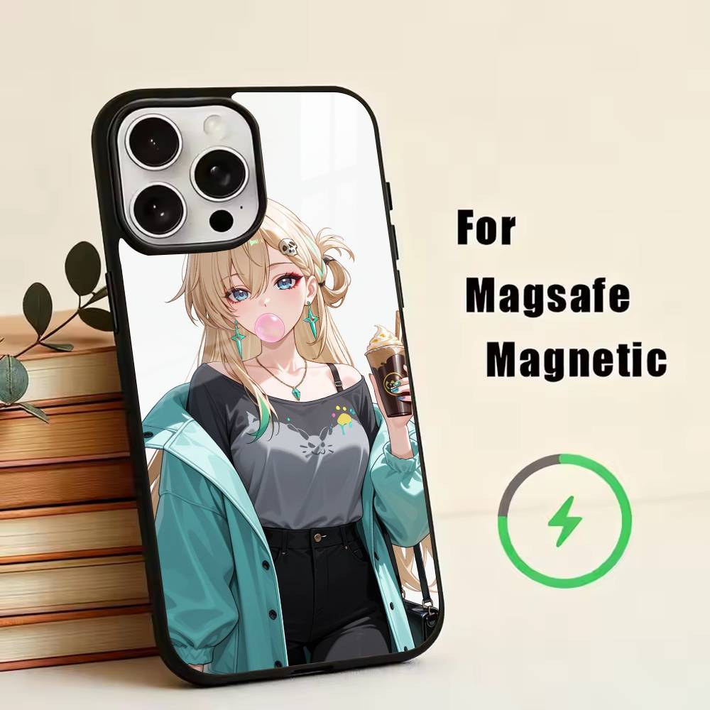 L-Lyney WW-Wuthering Waves Phone Case For iPhone17,16,15,14,13,12,11 Plus,Pro Magnetic For Magsafe Wireless Charging