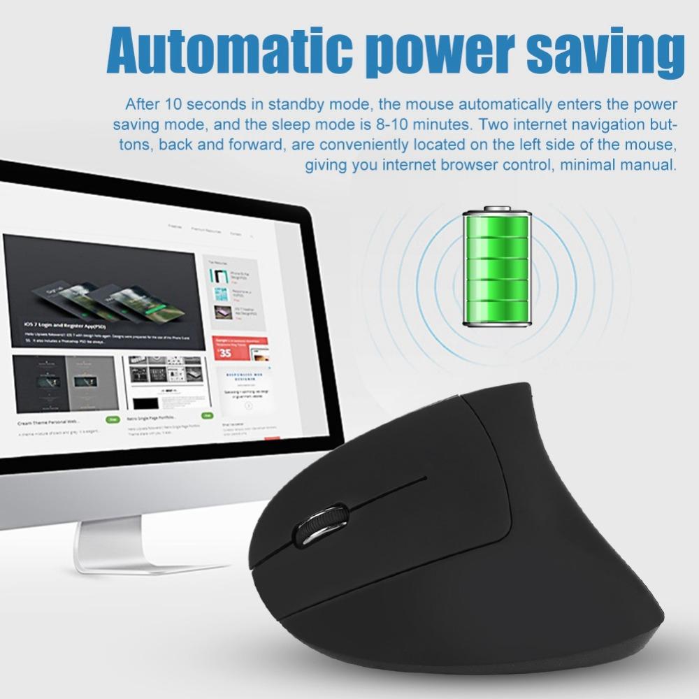2.4GHz Wireless Mouse Adjustable DPI Vertical Mouse Lefty Design Optical Mouse  Office