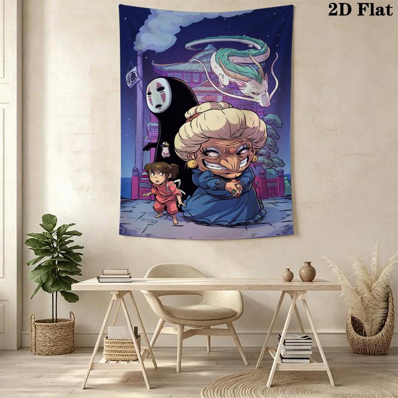 Prinzessin Mononoke Mythische Reise Wandteppich Wandmontage Mode Druck Hintergrundtuch Weihnachtsgeschenk Weich