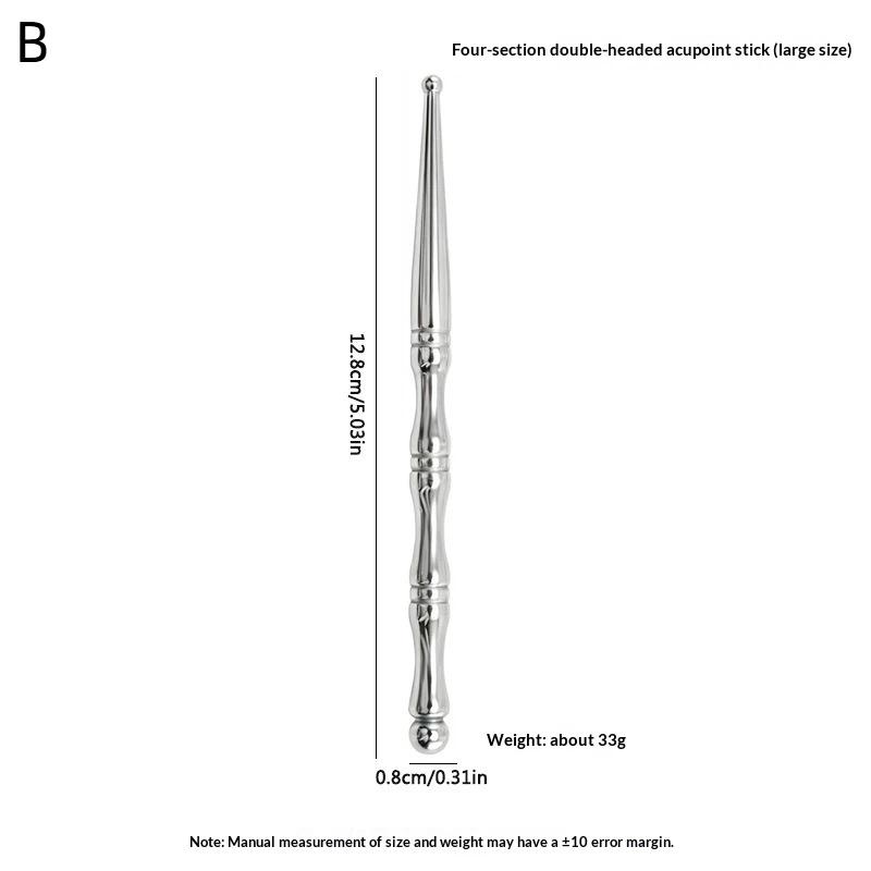 Facial Massage Support Pen with Stainless Steel Double Head Design for Reflexology