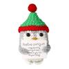Christmas Penguin Positive Crochet Animals Doll With Card Desktop Ornament Emotional Support Handmade Knitted Cheer Up Toy
