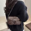 Yogodlns New Trend Fashion Spice Girl Rivet Personality Advanced Design Locomotive Shoulder Bag Punk Style Underarm Hobo Bag