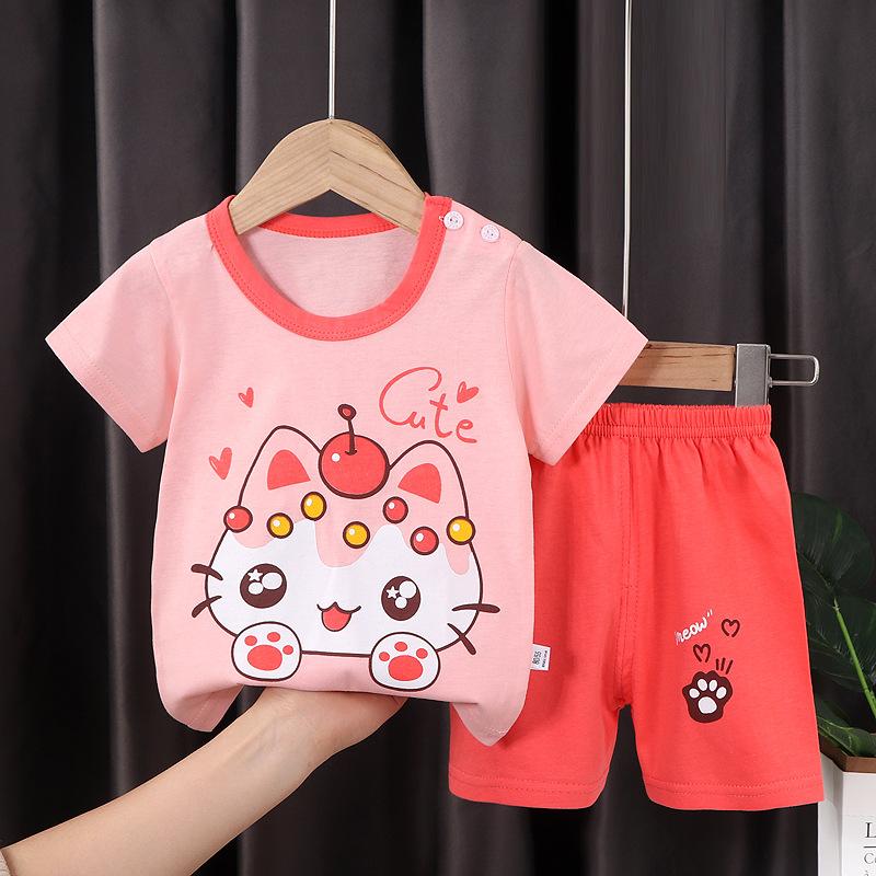 2PCS Kids Clothes Children's Sets Boys Girl T-shirt Shorts Summer Cotton Short Sleeve Baby Children Clothing Toddler Suit