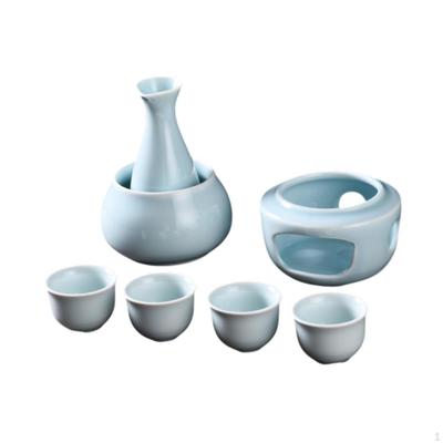Japanese Sake Set with Warmer Porcelain Pottery Warming Bowl Creative Bottle Chinese