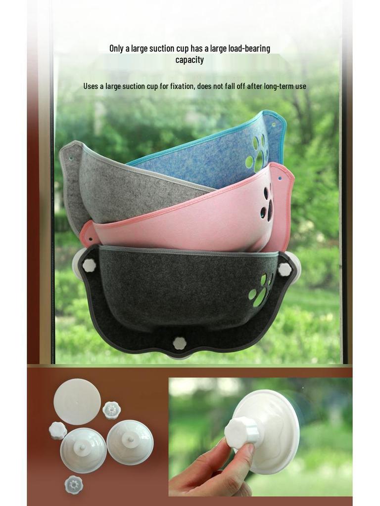 Abnehmbare Saugnapf-Katzenhängematte mit Glas-Mondsichel-Design zum Sonnenbaden