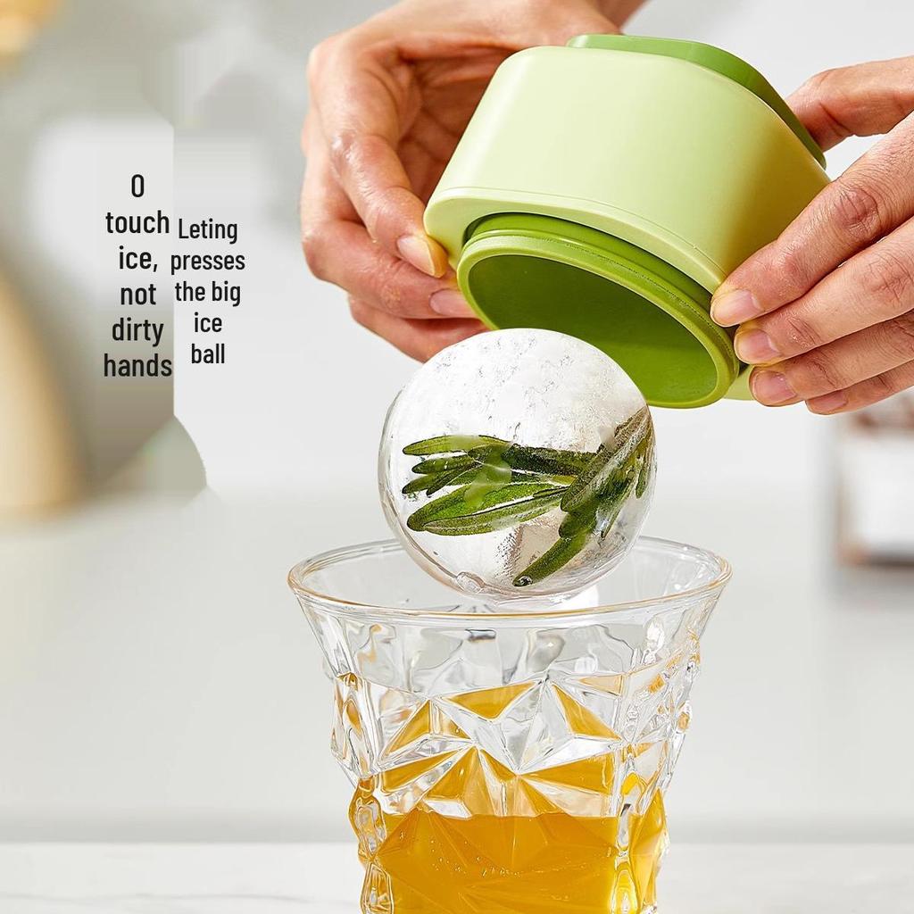 Duża silikonowa forma na kulki lodu do whisky - spożywcza, domowa okrągła taca na kostki lodu