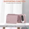 Crossbody Cards Solt Leather Wallet Mirror Ring Holder Case Google Pixel 9 Pro XL 8 8Pro 8A 7 6 7A 6A Long Lanyard Cute Cover