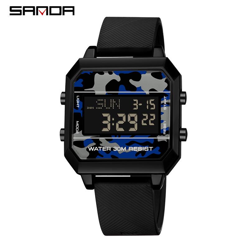 Sanda Men's Tactical Alarm Clock Camouflage Sports Wristwatch