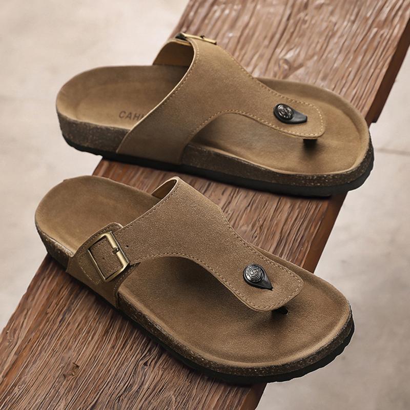 Fashion CYYTL Mens Slippers Casual Outdoor Summer Beach Shoes Sandals Walking Slides Comfort Lightweight Designer Leather Fashion Luxury