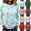 Women's Long Sleeve Christmas Print Crewneck Sweatshirt, Casual Pullover Top