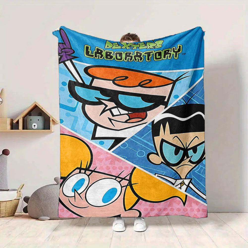 1pc Dexter's Laboratory Cozy Print Blanket - Lightweight Warm Flannel Throw Blanket For Sofa, Bed, Living Room, Office75