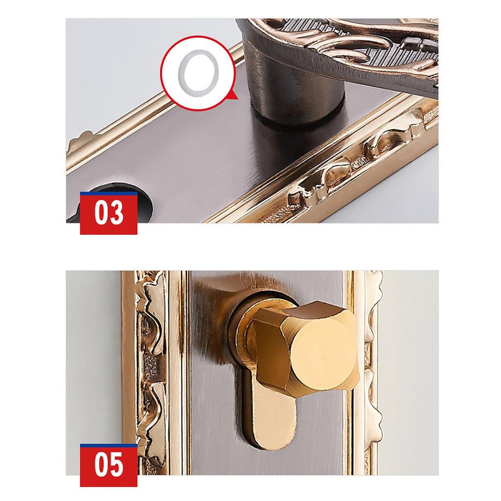 European Style Retro Vintage Door Lock Interior Anti‑theft Room Door Lock Lever Set