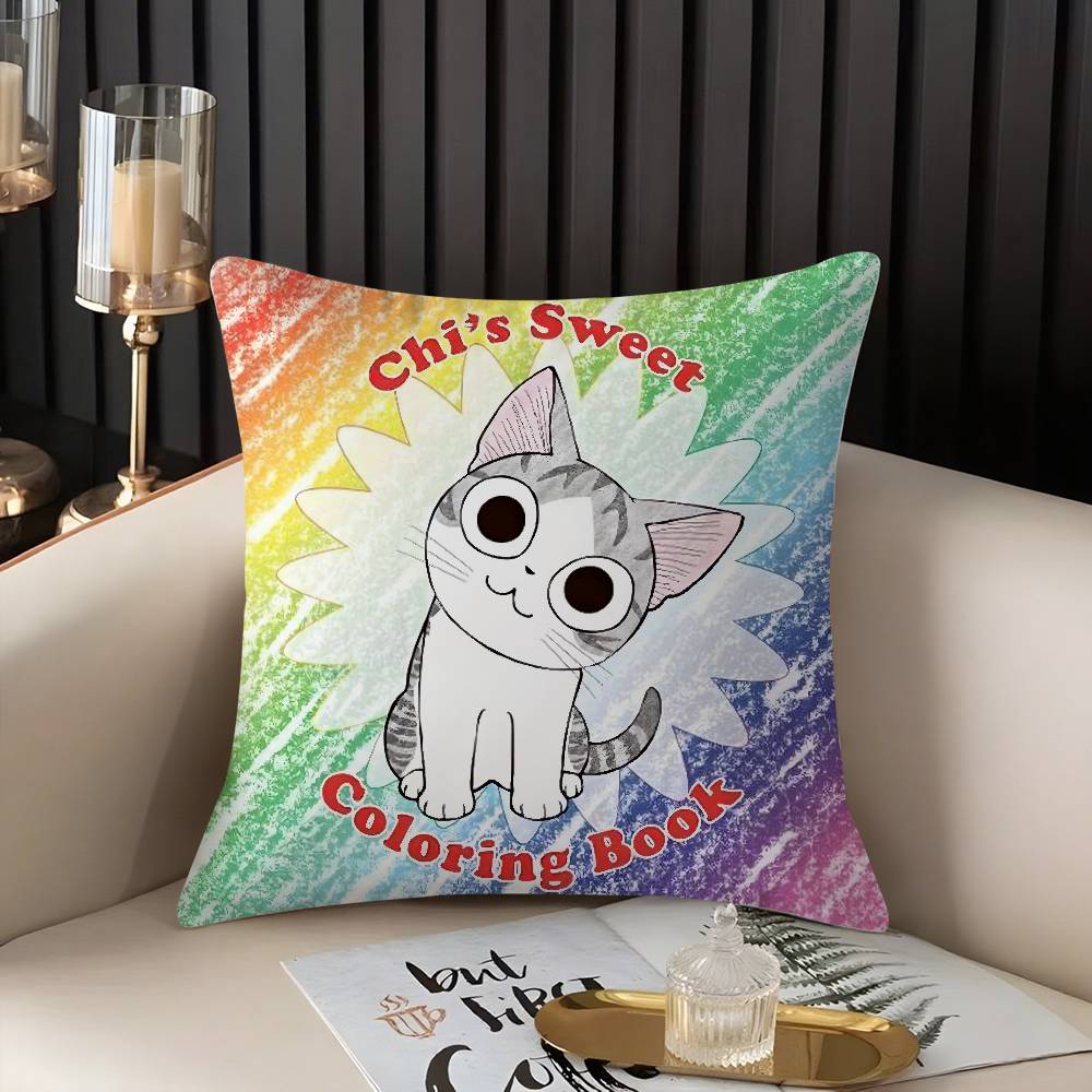 C-Chi'S Sweet Home Pillow Case Home Dorm Chair Back Short Plush Double-Sided Printing Office Nap Time Cushion Cover