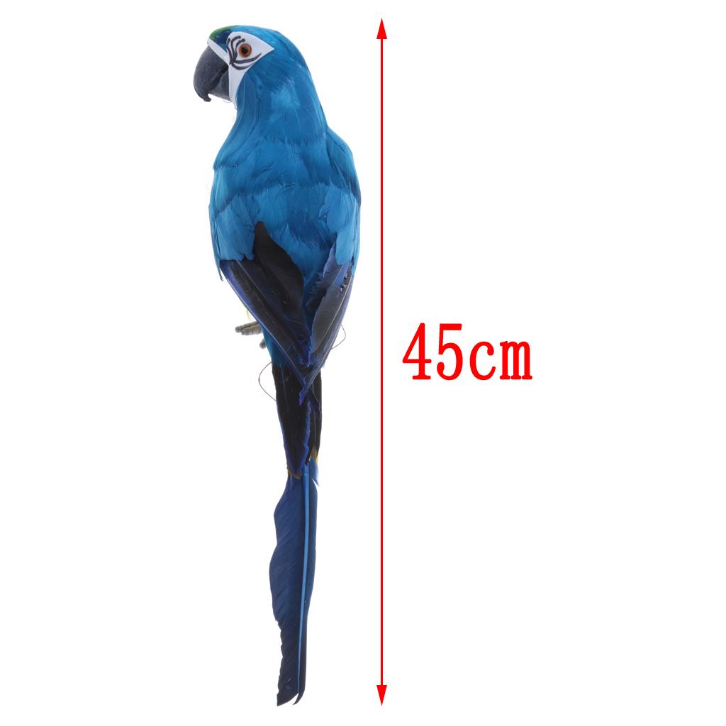 1 Piece Artificial Feathered Birds  Large 45CM Artificial Parrot Bird Parrot Figure for Outdoor Garden Decoration