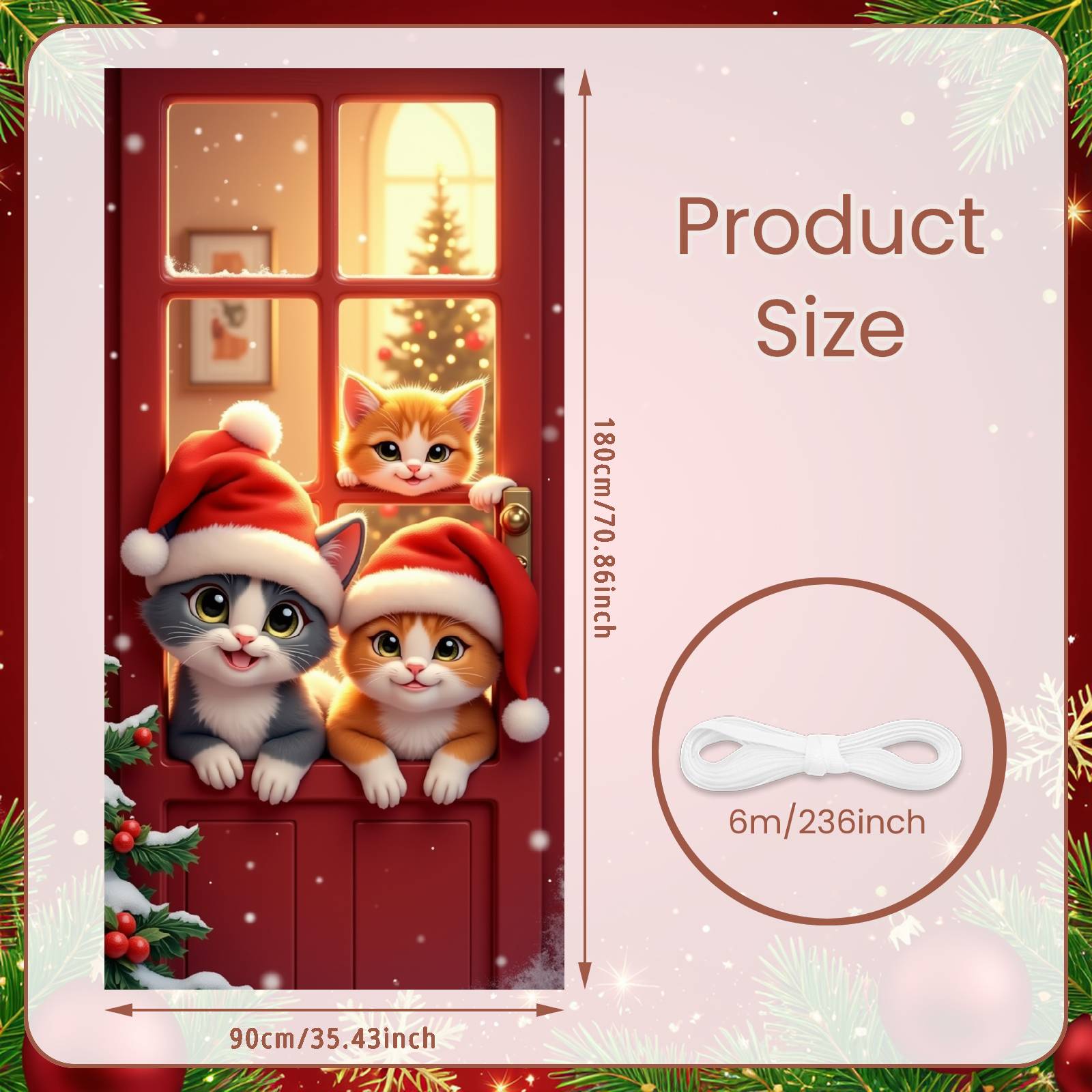 

Winter Display Festive Holiday Kitty Background Festive Kitty Background Red Theme Christmas Pet Banner For Pet Themed