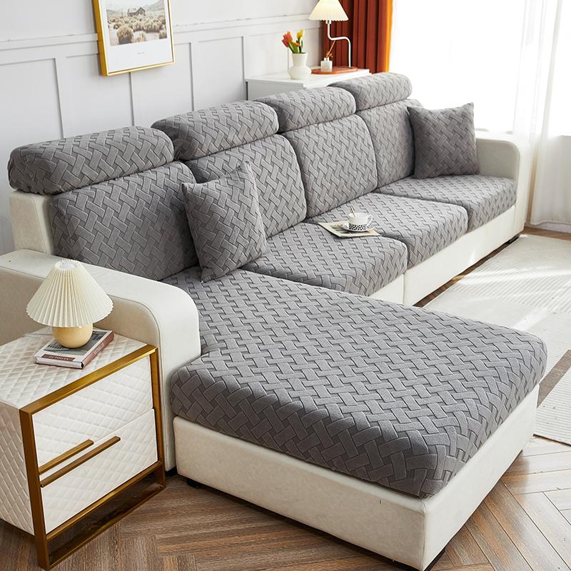 

Жаккардовый чехол на подушку для дивана 1/2/3/4/L ПК, устойчивый к царапинам для домашних животных, всесезонный универсальный чехол для дивана с защитой от грязи, легко установить head S темно серый