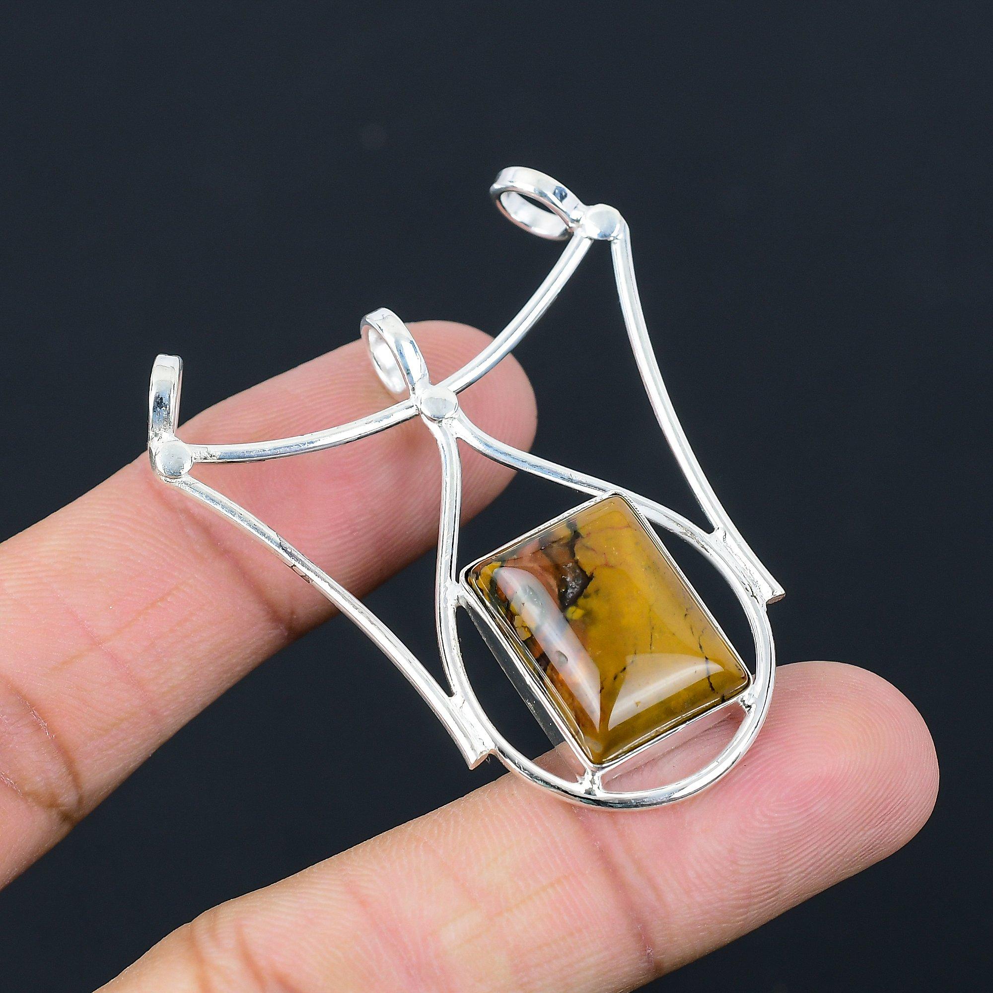 

Anniversary Gift For Her Natural Mookaite Gemstone Pendant 925 Sterling Silver