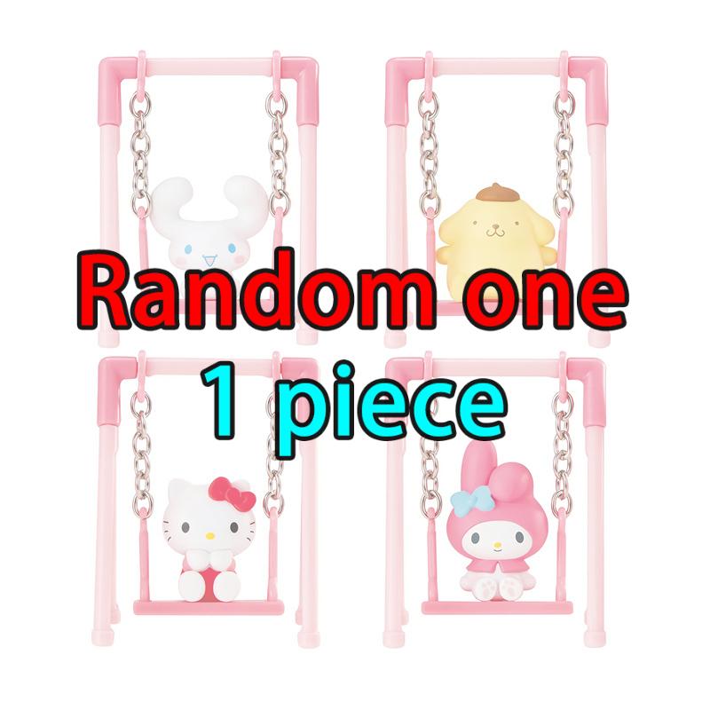 

Sanrio Characters Play on A Swing Cinnamoroll My Melody Hello Kitty Pompompurin Cute Doll Mini Figurine Table Ornaments Gifts