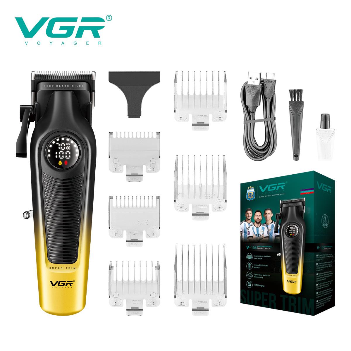 

Original VGR V-196 Gradient Metal Body Hair Trimmer Men s Electric Hair Clipper LED Intelligent Digital Display Home Carving Pusher Home Hair Trimming жовтий
