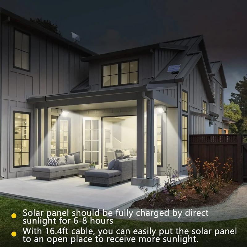 190/200 LED Solar Light Outdoor Super Bright 3 Modes Motion Sensor Wall Lamp IP65 Waterproof Street Light with Remote for Garden