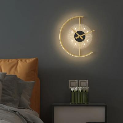 Nowoczesna lampa ścienna LED do sypialni, przy łóżku, salonu, przedpokoju, zegar ścienny, kinkiet artystyczny, oświetlenie wewnętrzne do dekoracji domu, oprawa oświetleniowa, żyrandol
