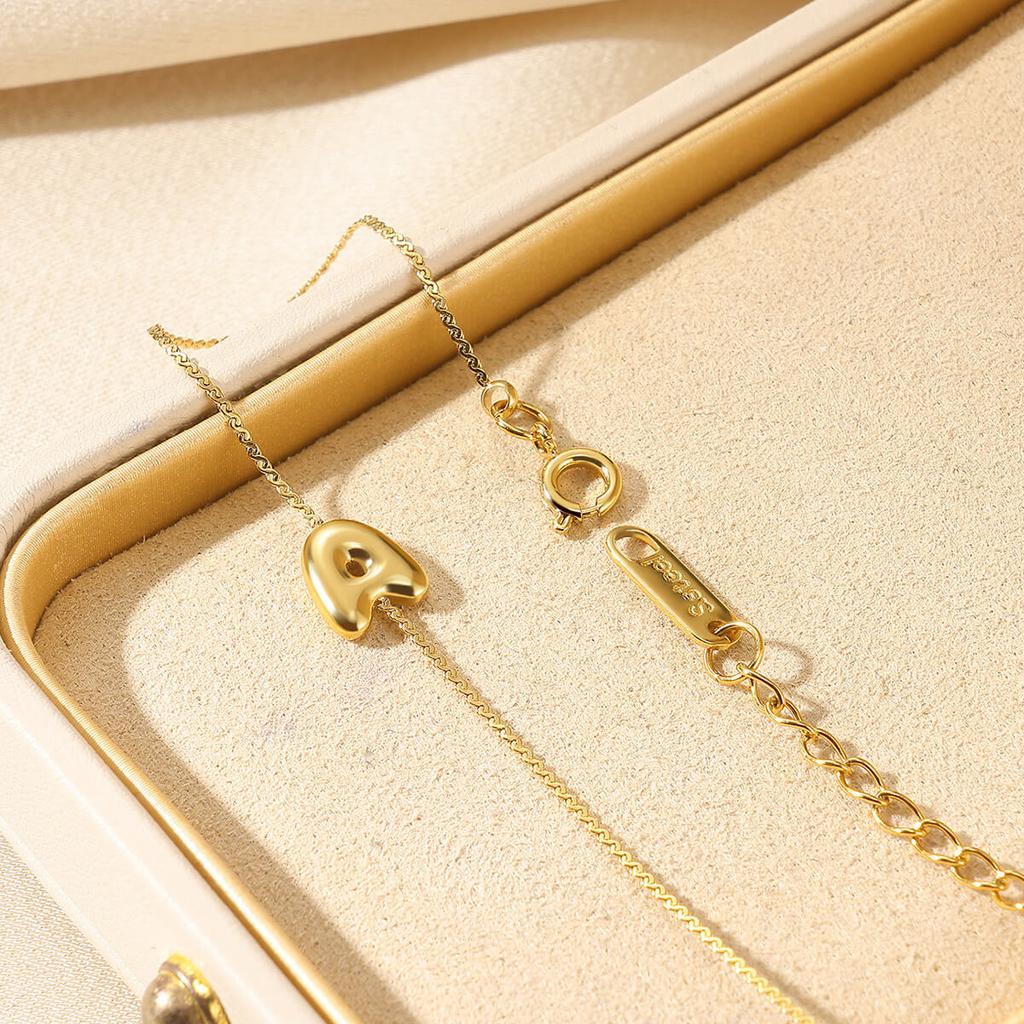 Mini Cute 3D Initials Bubble Letter Chain Bracelet For Women New Gold Color Stainless Steel Waterproof Elegant Christmas Jewelry