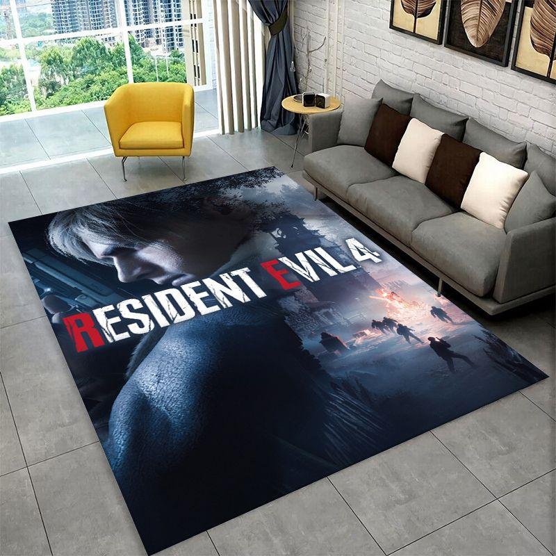 Dywanik Kreskówkowy 3D R-Resident Evil Leon do Sypialni Salonu Kanapy Pokoju Zabaw Wycieraczka Wystrój Domu, Dywanik do Pokoju Dziecięcego Antypoślizgowy
