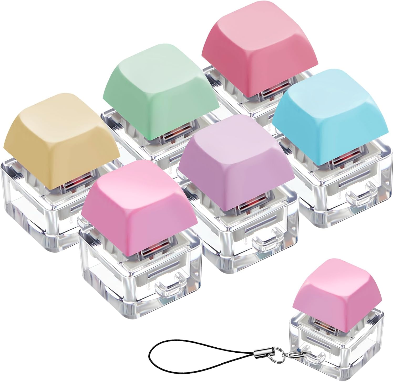 

Toys 6 Pcs Keyboard Toy Clicker Keyboard Fidget Keychain Decompression Button StrRelief Gift Presents for